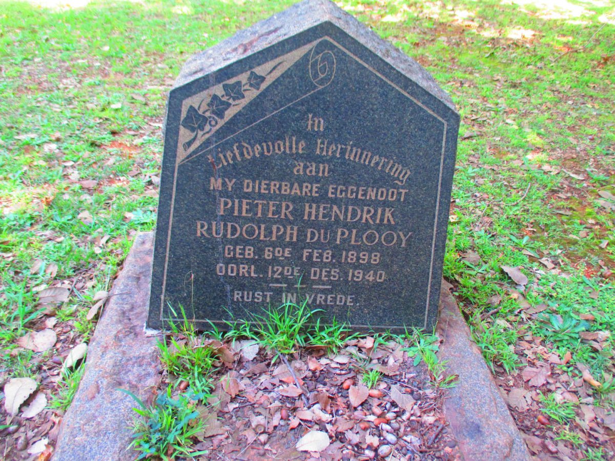 PLOOY Pieter Hendrik Rudolph, du 1898-1940