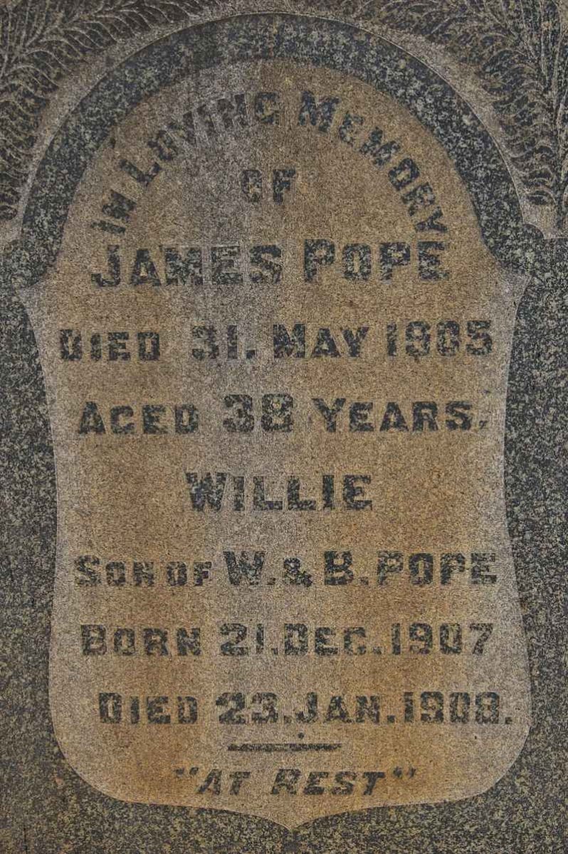 POPE James -1905 :: POPE Willie 1907-1908