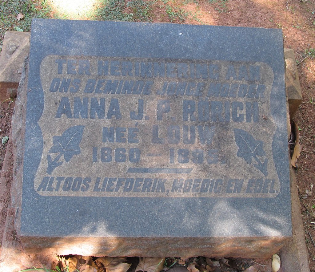 RORICH Anna J.P. nee LOUW 1860-1896