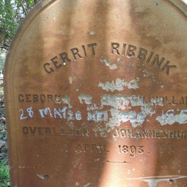 RIBBINK Gerrit 1858-1893