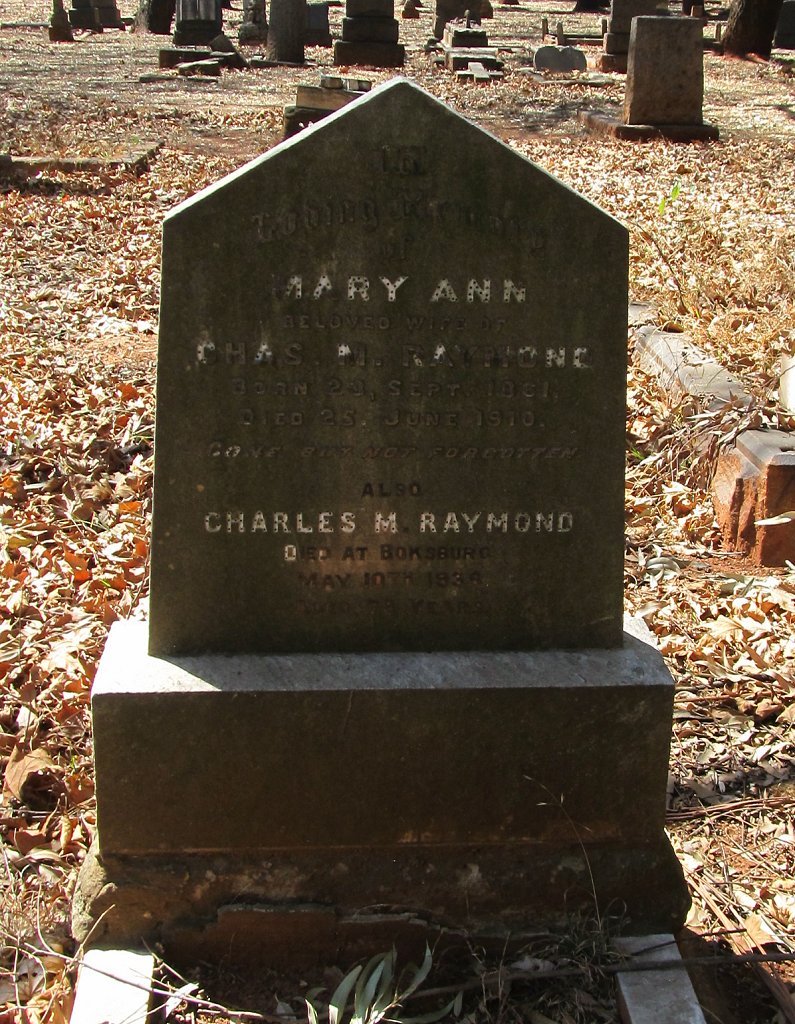 RAYMOND Charles M. -1936 &amp; Mary Ann 1861-1910