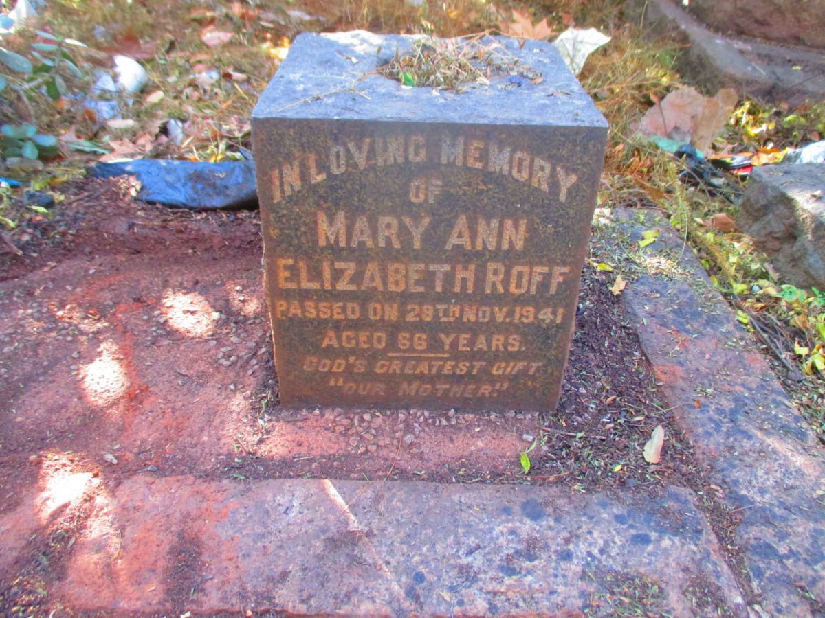 ROFF Mary Ann Elizabeth  -1941