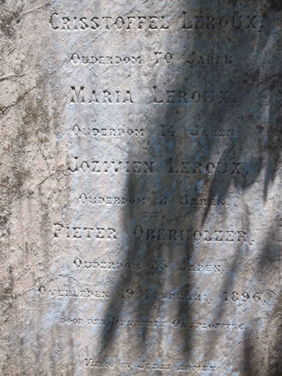 ROUX Crisstoffel, le -1896 :: LE ROUX Maria -1896 :: LE ROUX Jozwien -1896 :: OBERHOLZER Pieter -1896