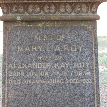 ROY Alexander Kay 1848-1902 & Mary E.A. 1854-1933 :: ROY George Herbert 1883-1922_2