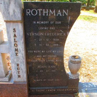 ROTHMAN Vernon Frederick 1928-1988 & Joan Ann 1941- 