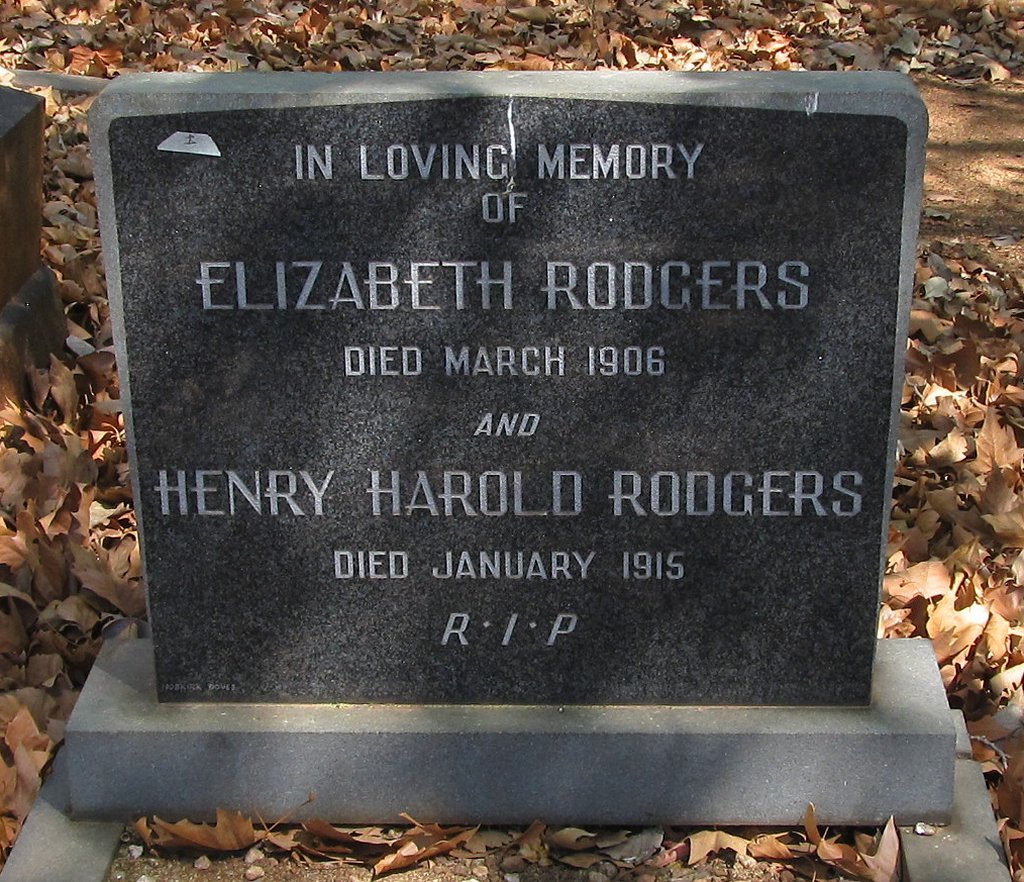 RODGERS Henry Harold -1915 &amp; Elizabeth -1906