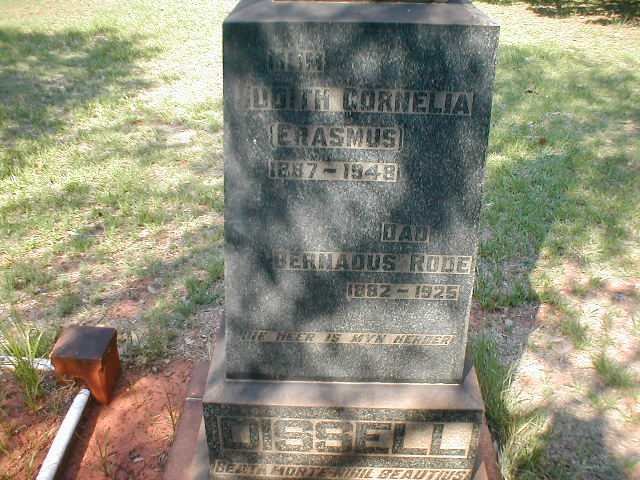 RODE Bernadus 1882-1925 &amp; Judith Cornelia ERASMUS 1887-1948