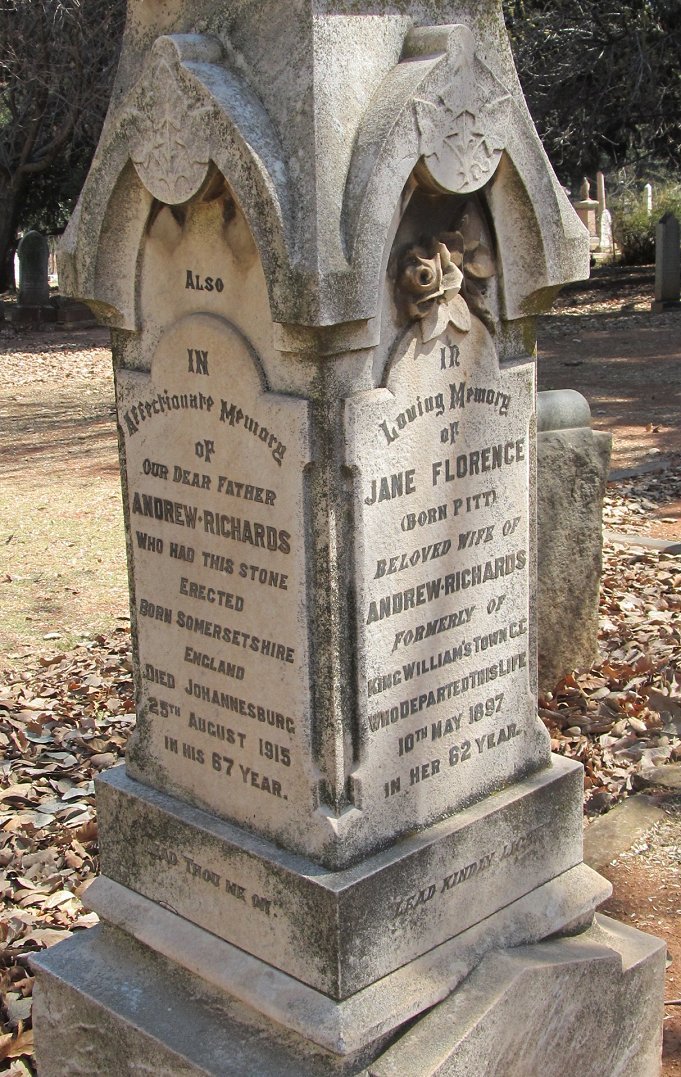 RICHARDS Andrew -1915 &amp; Jane Florence PITT -1897