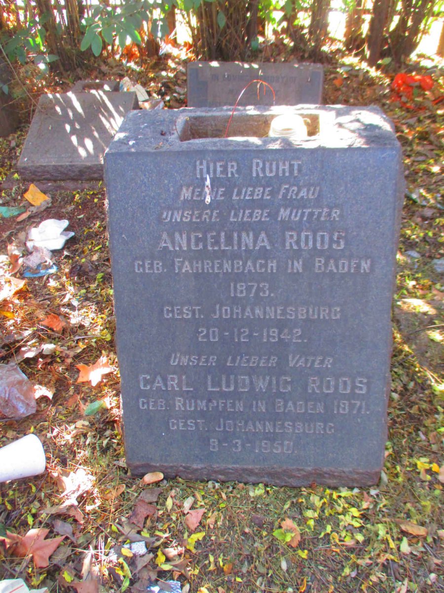 ROOS Carl Ludwig 1871-1950 & Angelina FAHRENBACH 1873-1942