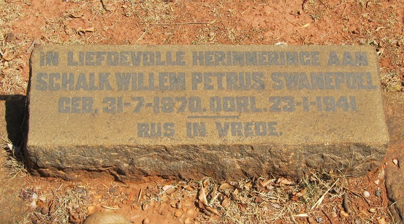 SWANEPOEL Schalk Willem Petrus 1870-1941