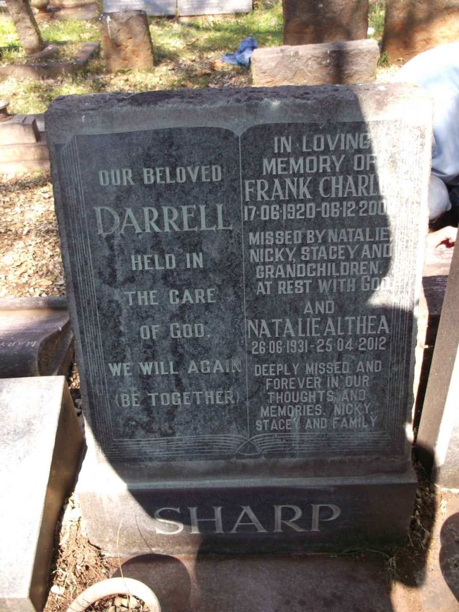 SHARP Frank Charles 1920-2001 & Natalie Althea 1931-2012 :: SHARP Darrell