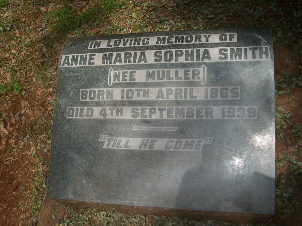 SMITH Anne Maria Sophia nee MULDER 1865-1939