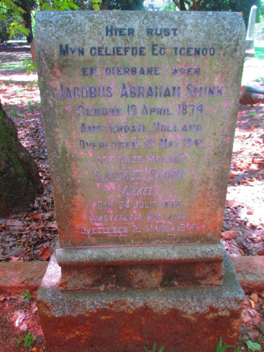 SMINK Jacobus Abraham 1874-1941 & Sjoukje JEKEL 1868-1946