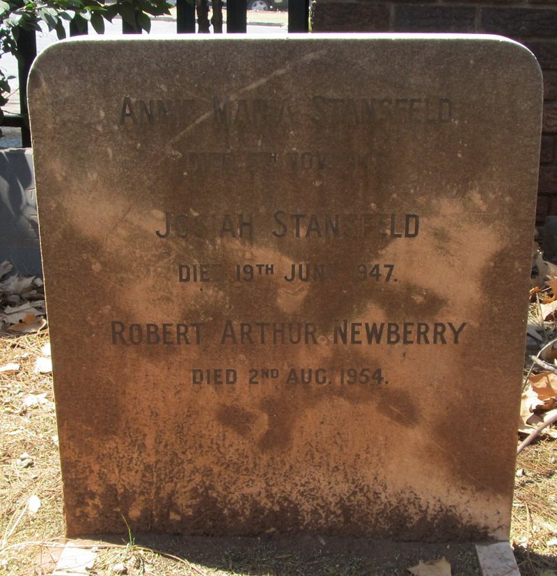 STANSFELD Anne Maria -194? :: STANSFELD Josiah -1947 :: NEWBERRY Robert Arthur -1954