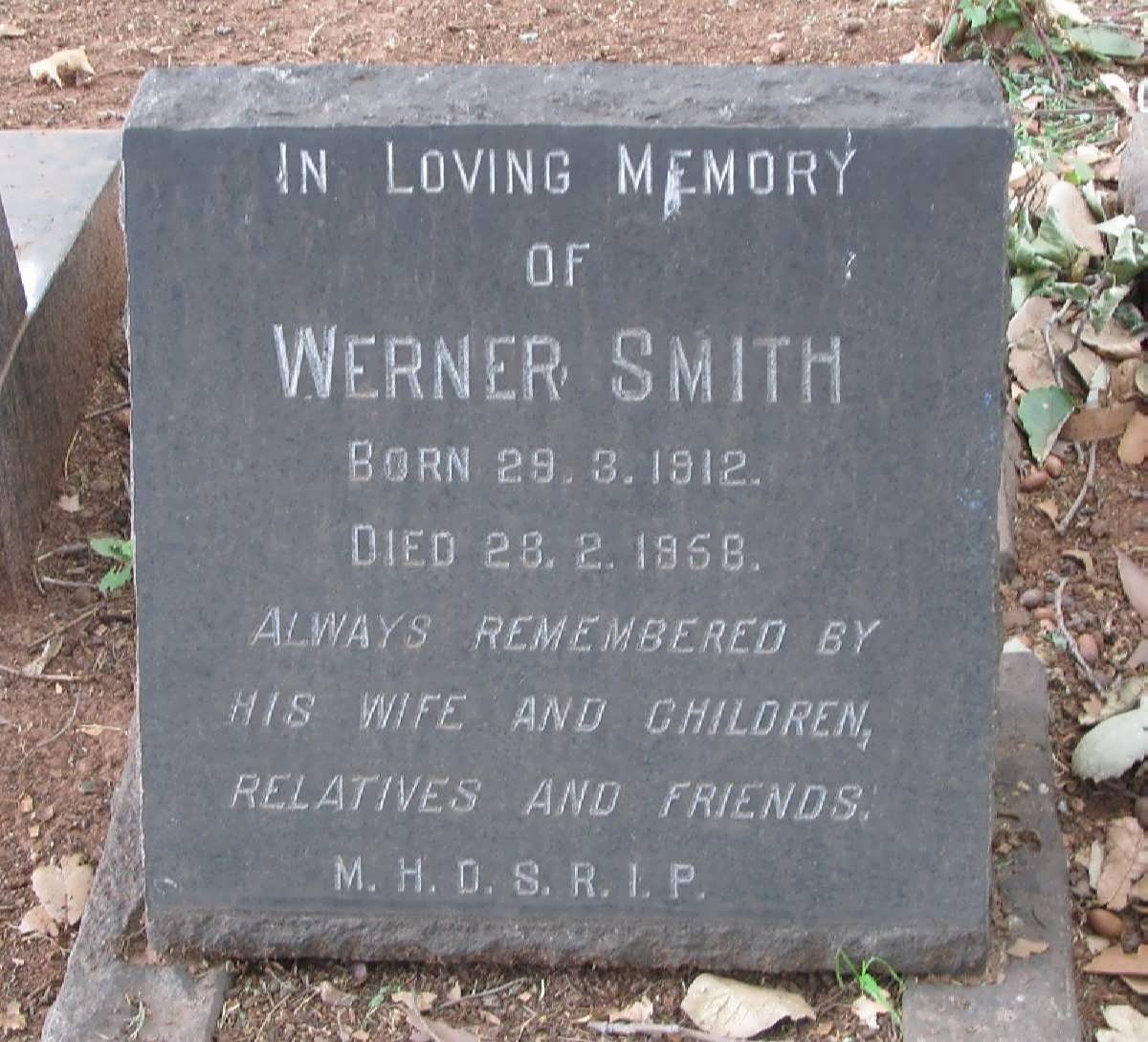 SMITH Werner 1912-1958