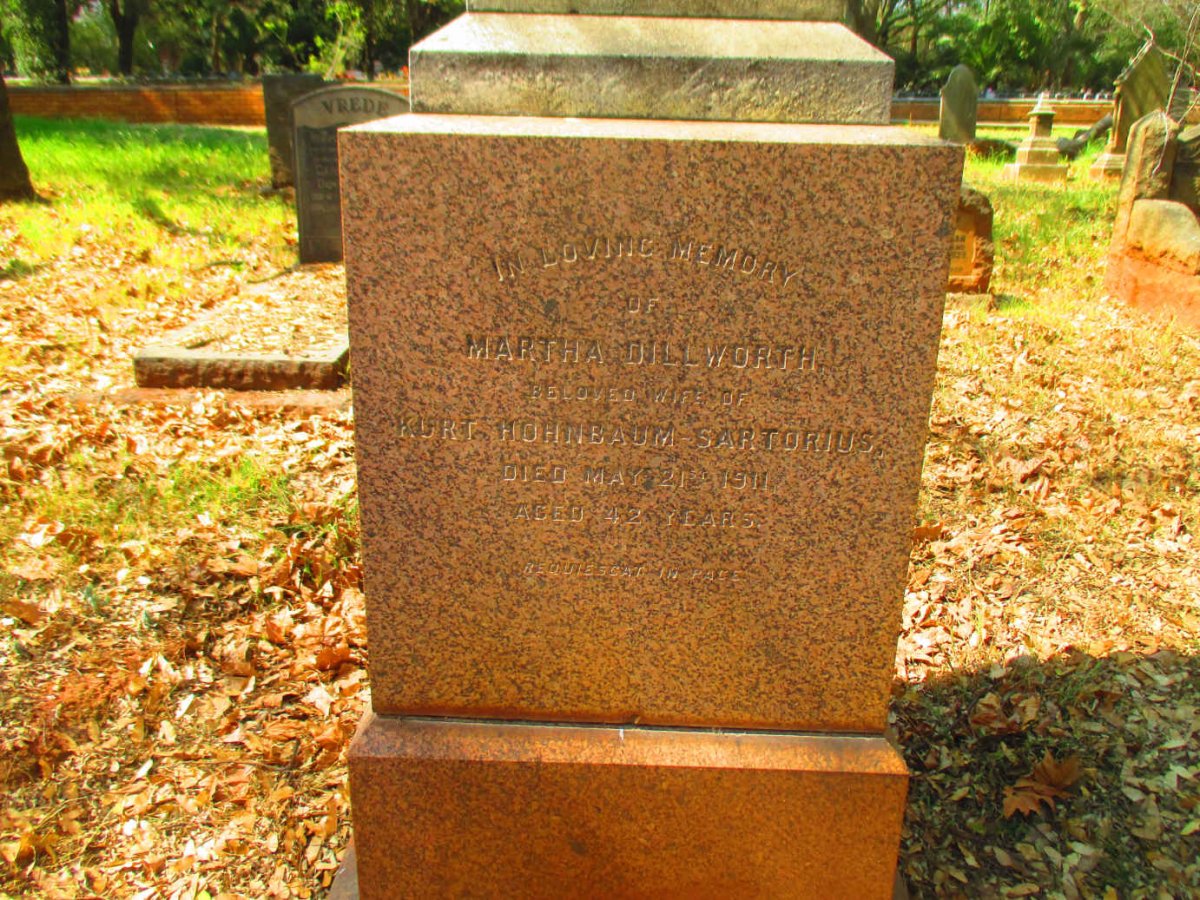 SARTORIUS  Martha nee DILLWORTH -1911