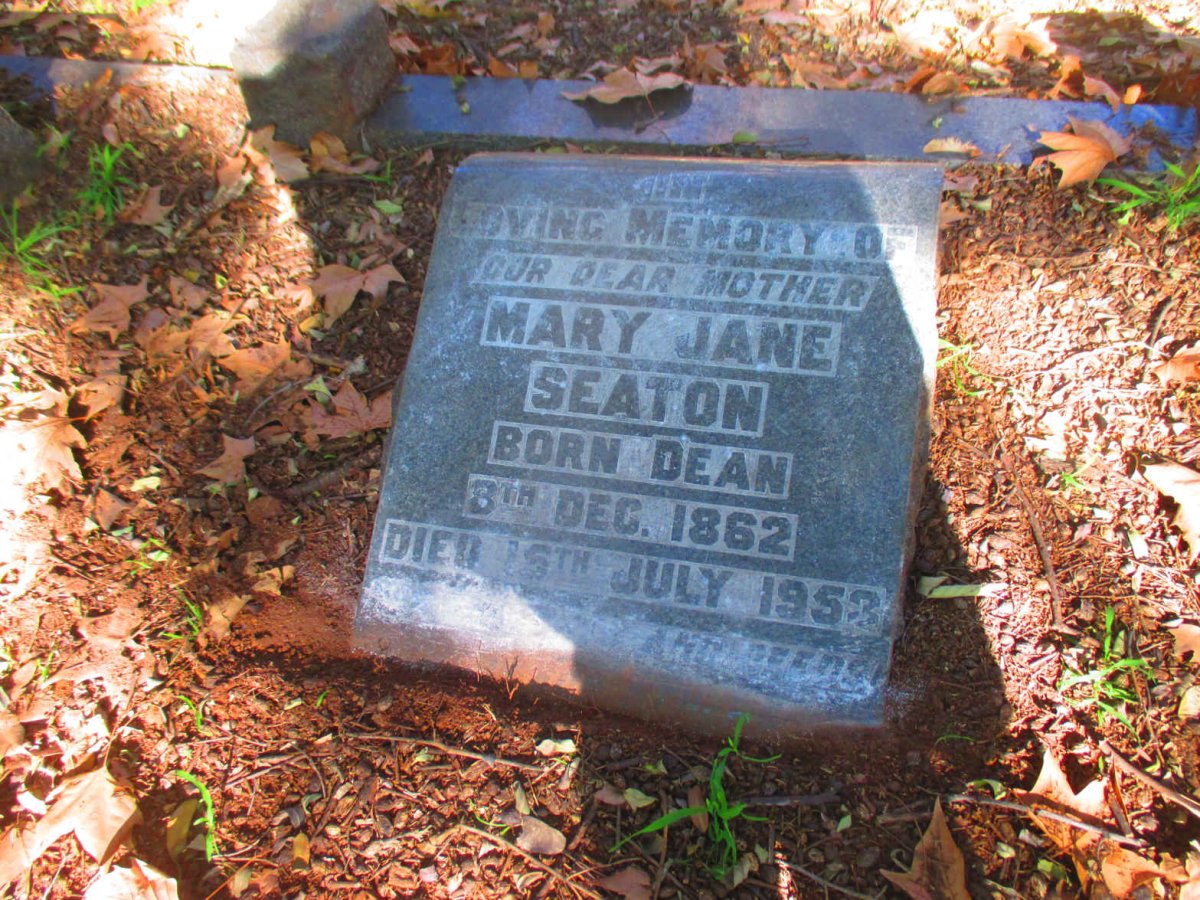 SEATON Mary Jane nee DEAN 1862-1953