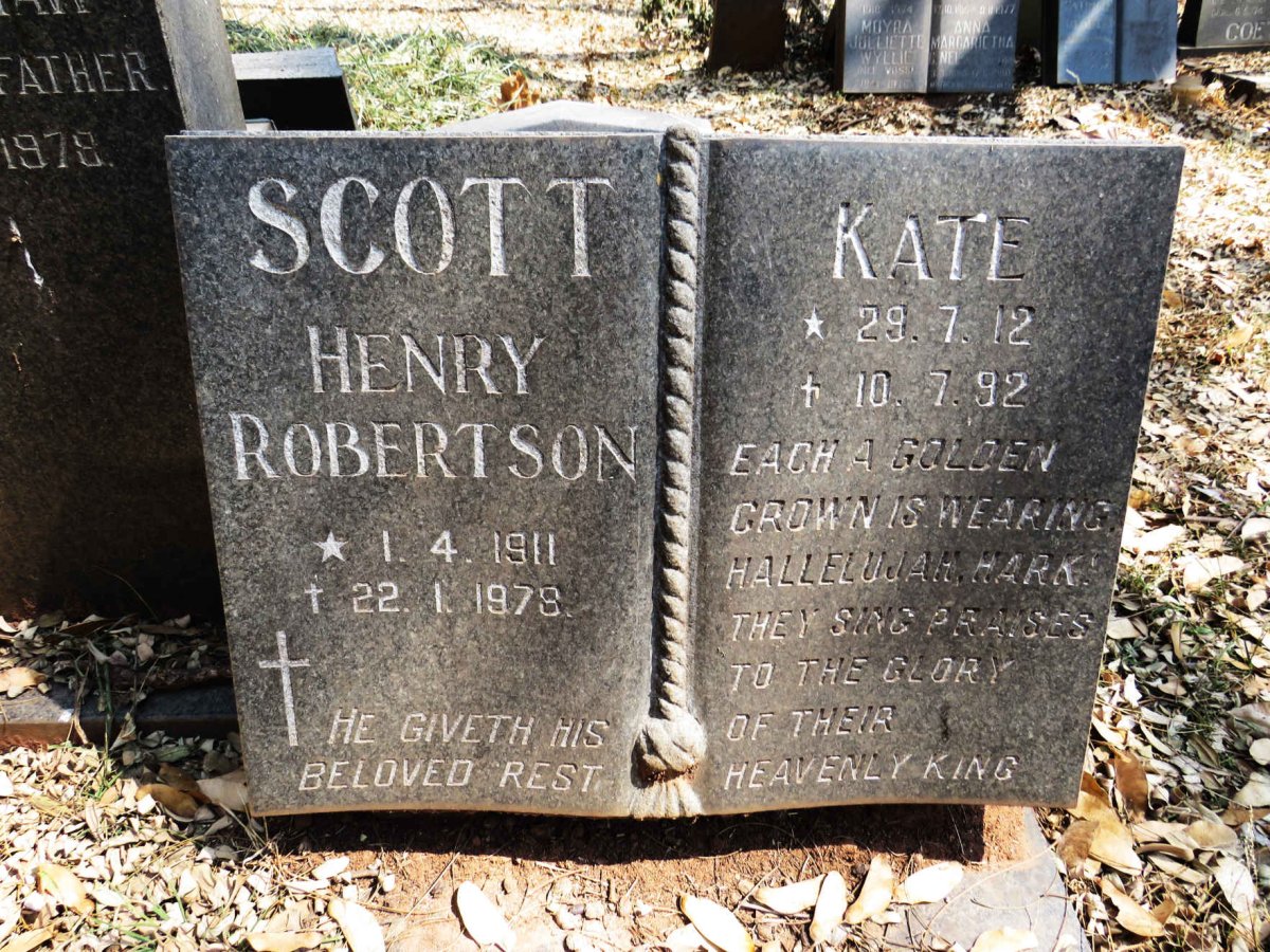 SCOTT Henry Robertson 1911-1978 &amp; Kate 1912-1992