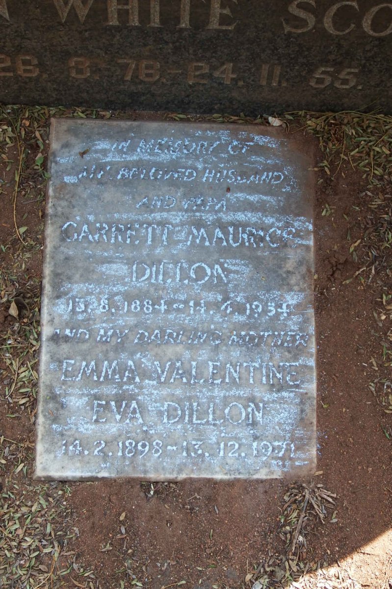 DILLON Garrett Maurice 1884-1954 &amp; Emma Valentine Eva 1898-1971