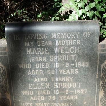 SPROUT Ellen -1927 :: WELCH Marie nee SPROUT -1943