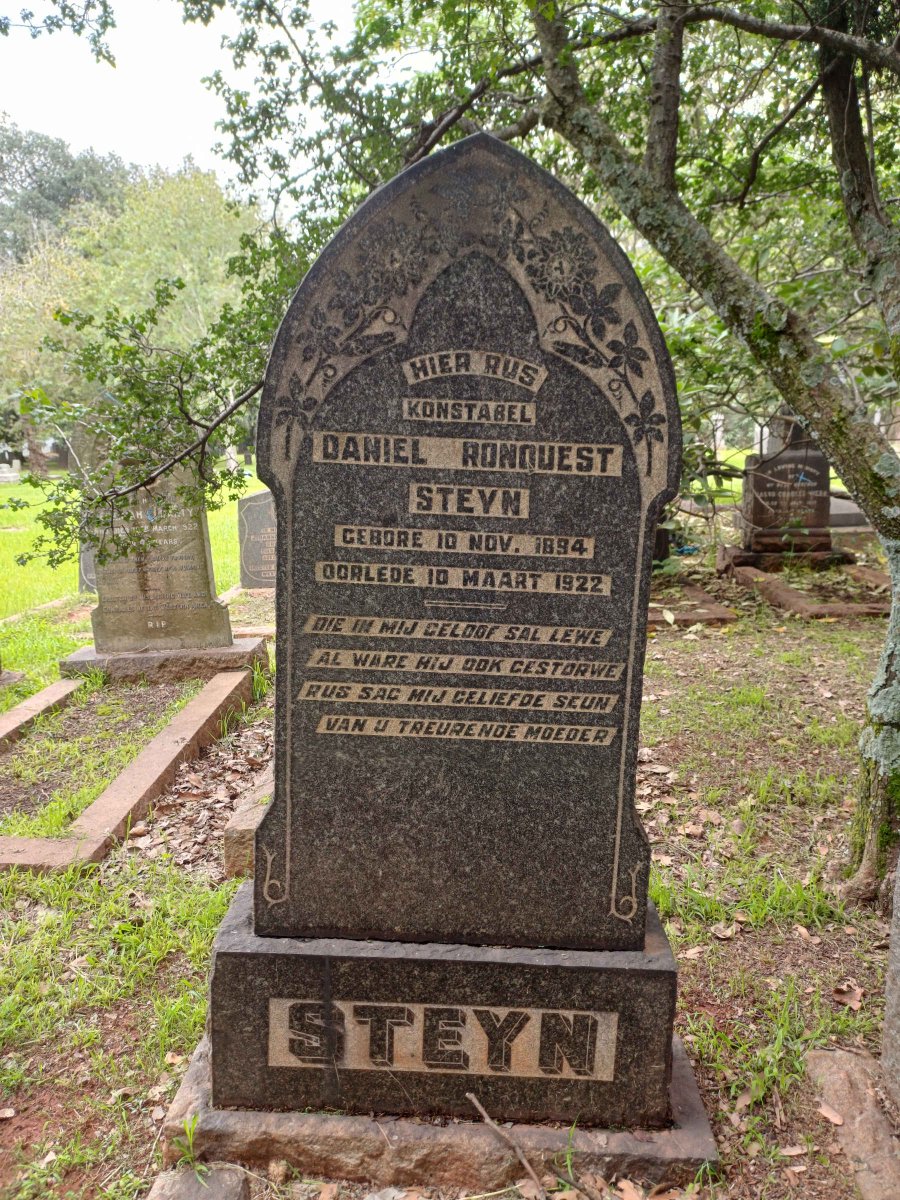 STEYN Daniel Ronquest 1894-1922