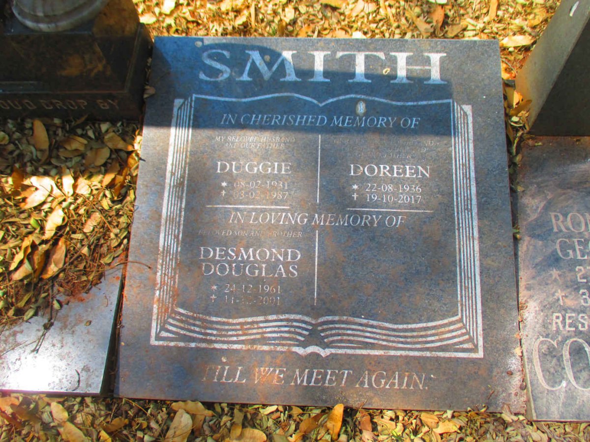 SMITH Duggie 1931-1987 & Doreen 1936-2017 :: SMITH Desmond Douglas 1961-2001