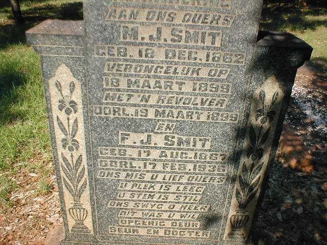 SMIT M.J. 1962-1899 :: SMIT F.J. 1867-1936