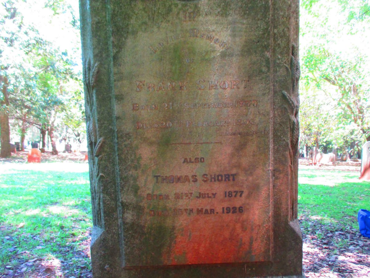 SHORT Frank 1874-1896 :: SHORT Thomas 1877-1926