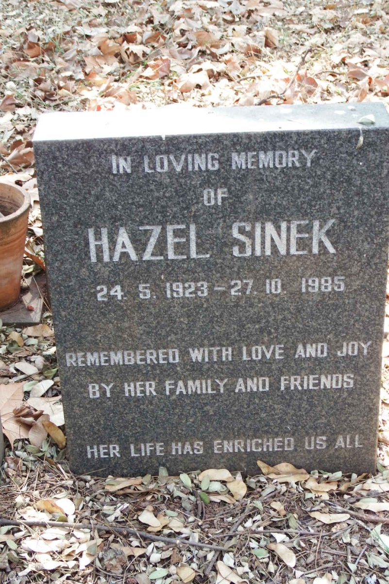 SINEK Hazel 1923-1985