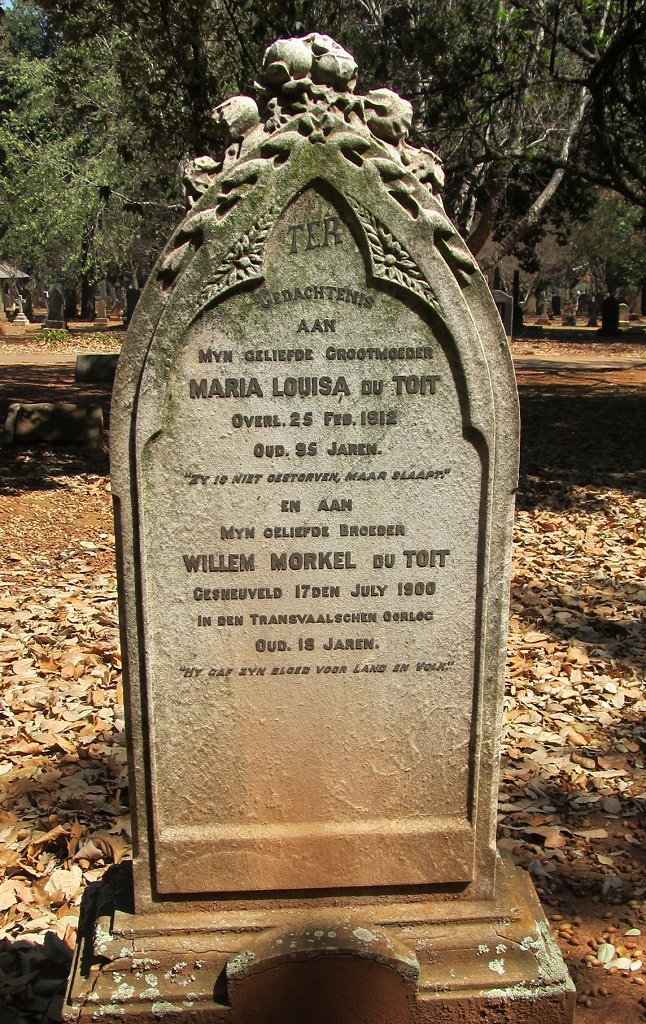 TOIT Maria Louisa, du -1912 :: DU TOIT Willem Morkel -1900