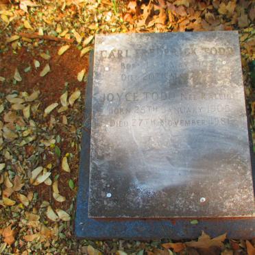 TODD Carl Frederick 1903-? & Joyce RALEIGH 1905-1981