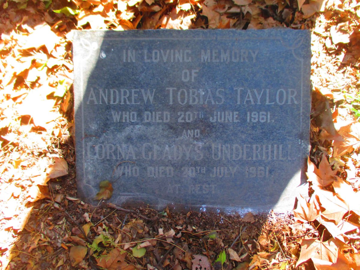 TAYLOR Andrew Tobias -1961 :: UNDERHILL Lorna Gladys -1961