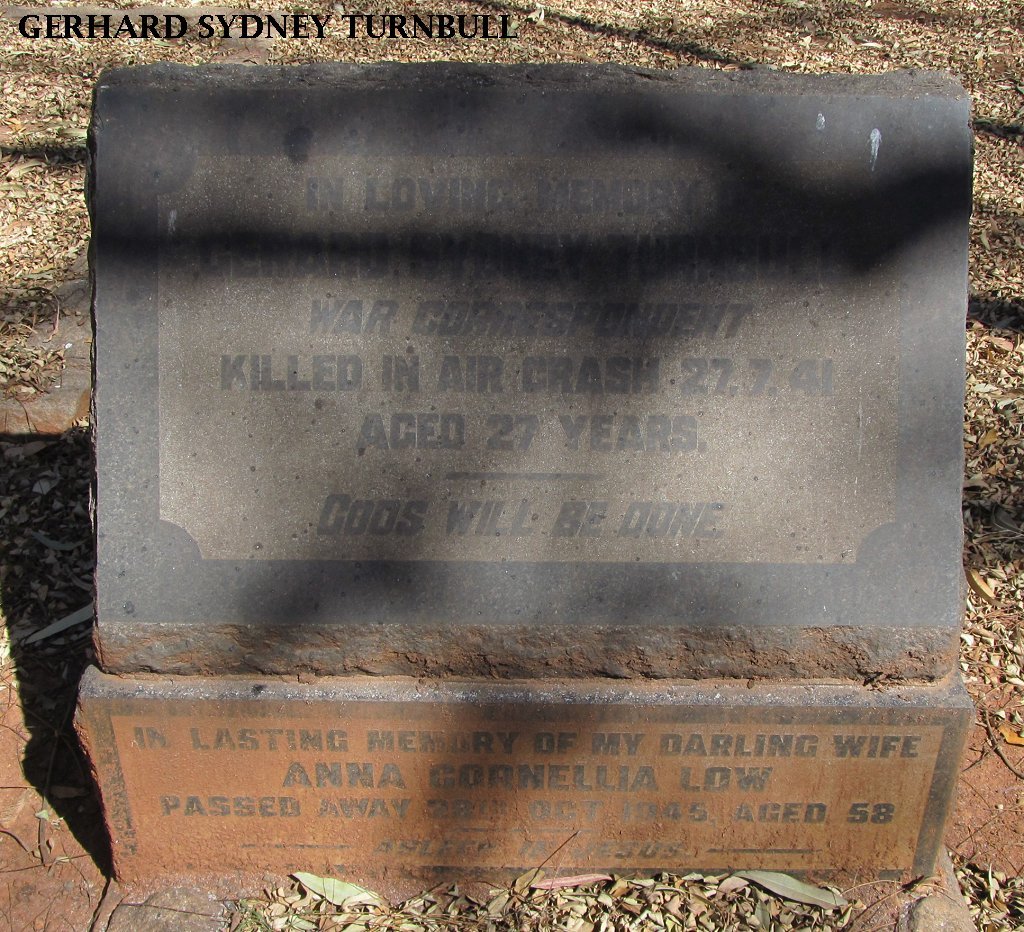 TURNBULL Gerhard Sydney -1941 &amp; Anna Cornellia Low -1945