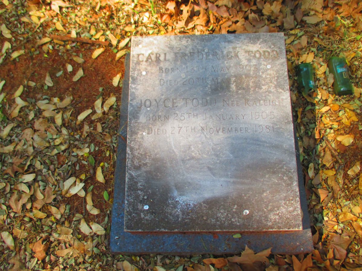 TODD Carl Frederick 1903-? & Joyce RALEIGH 1905-1981