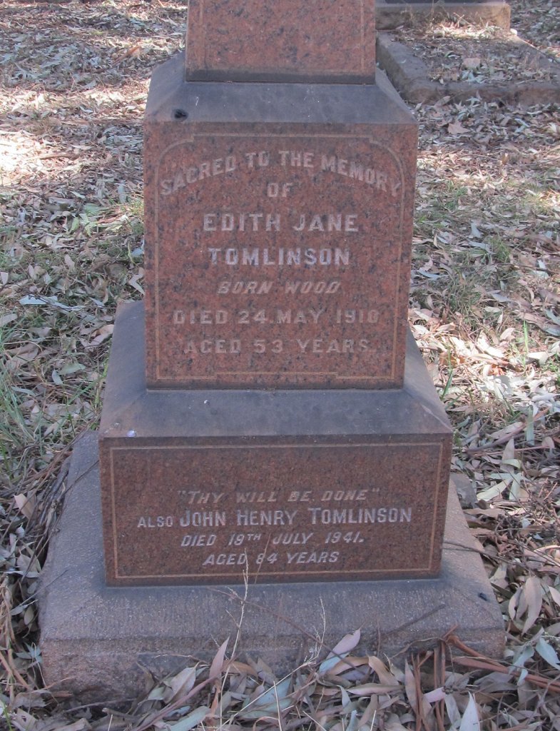 TOMLINSON Edith Jane nee WOOD -1910