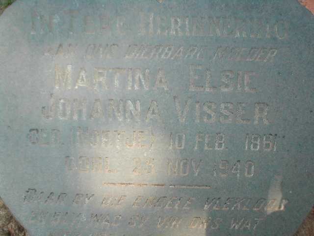 VISSER Martina Elsie Johanna geb. NORTJE 1861-1940