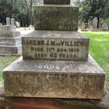 VILLIERS Barend J.M., de -1910