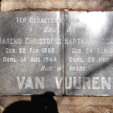 VUUREN Barend Christoffel, van 1860-1944 & Martha Magdalena 1863-1938