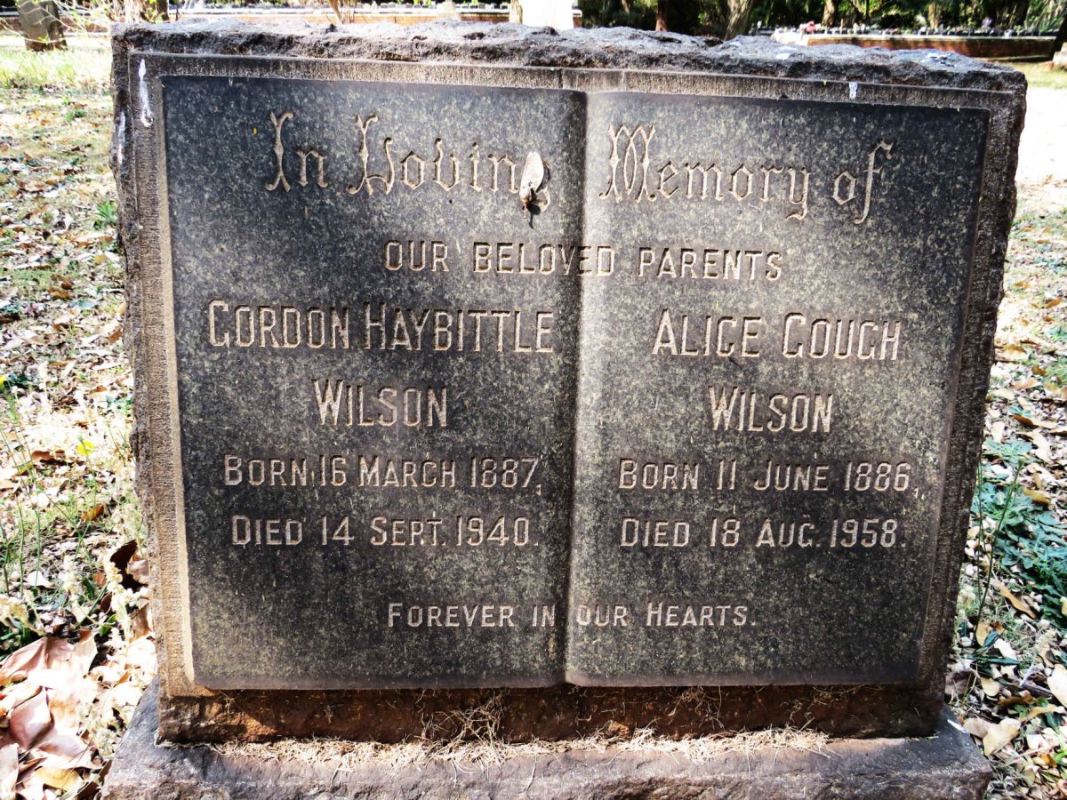 WILSON Gordon Haybittle 1887-1940 &amp; Alice Gough 1886-1958