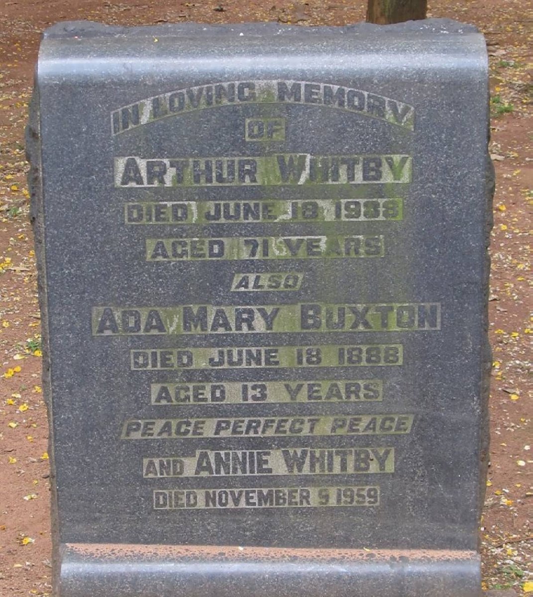 WHITBY Arthur -1938 &amp; Annie -1959 :: BUXTON Ada Mary -1888