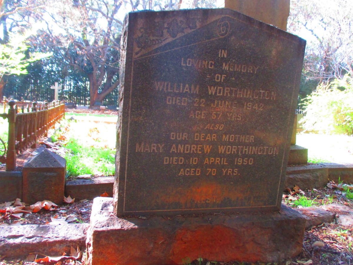 WORTHINGTON William -1942 & Mary Andrew -1950