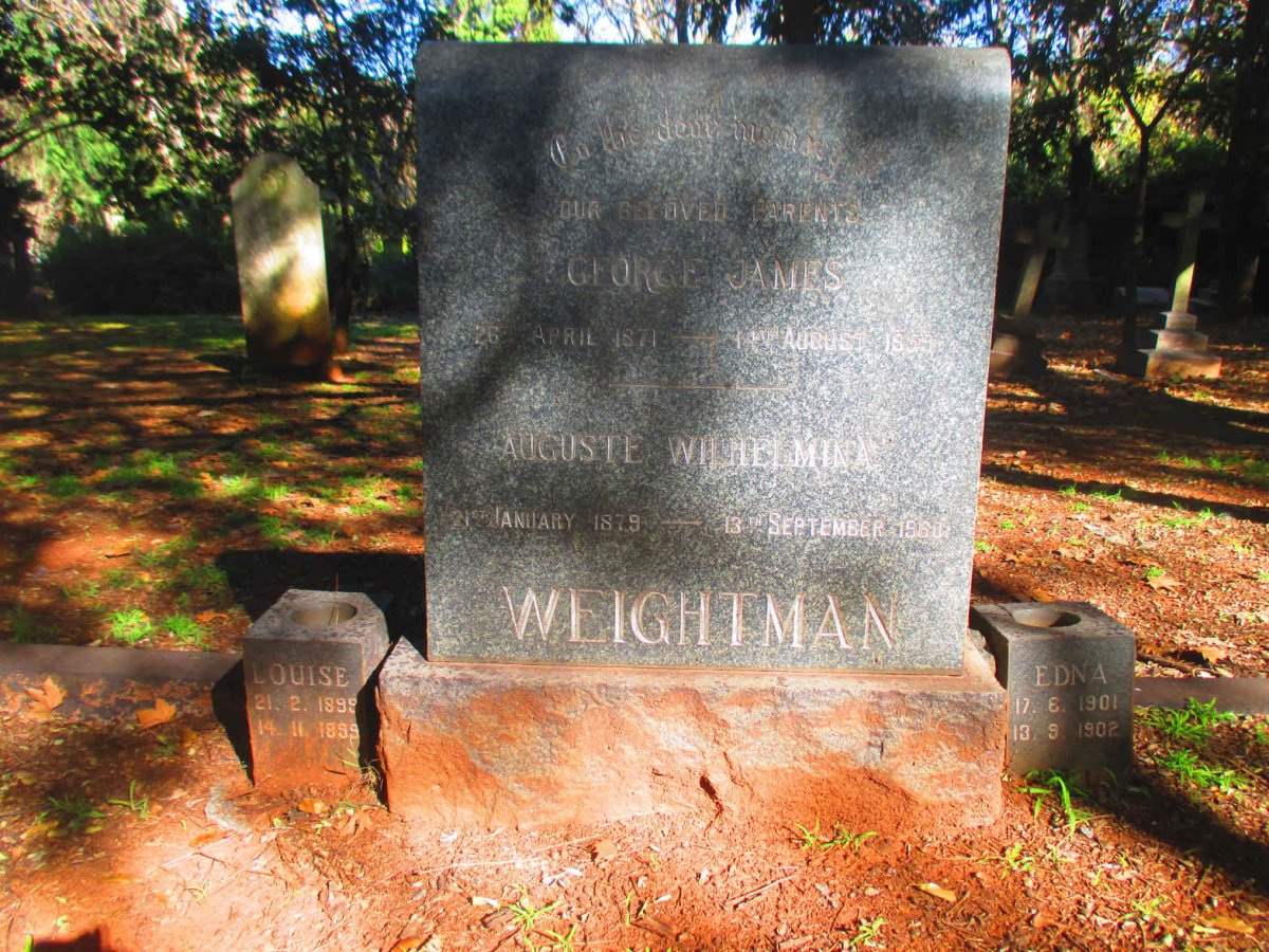 WEIGHTMAN George James 1871-1959 &amp; Auguste Wilhelmina 1879-1960 _2 :: WEIGHTMAN Louise 1899-1899 :: WEIGHTMAN Edna 1901-1902