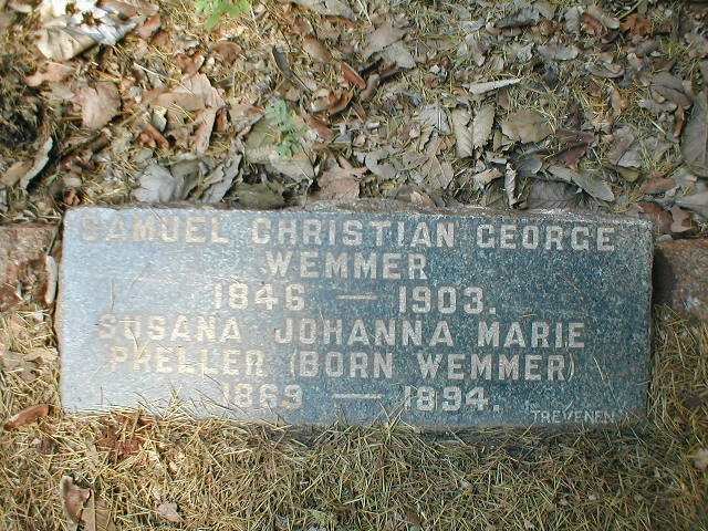 WEMMER Samuel Christiaan George 1846-1903 :: PRELLER Susana Johanna Marie nee WEMMER 1869-1894