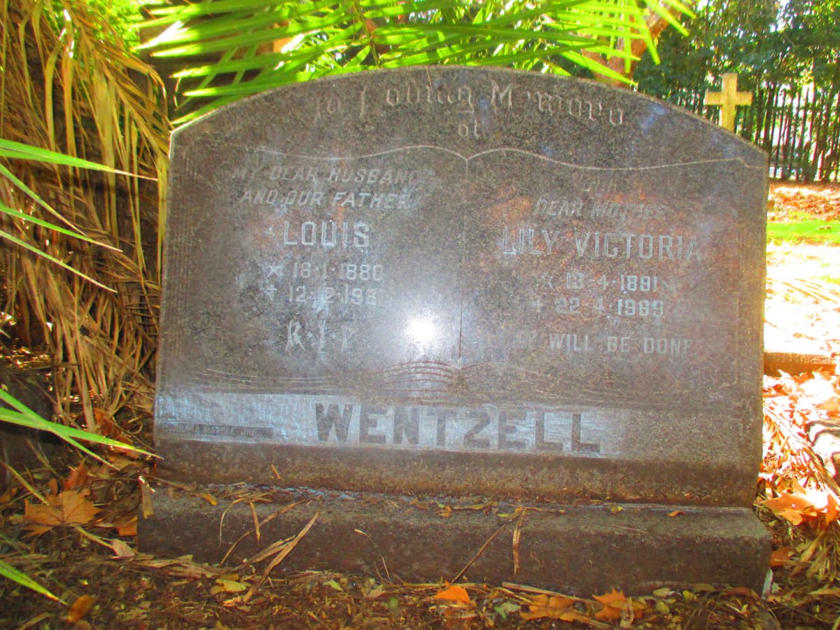 WENTZELL Louis 1880-1961 & Lily Victoria 1981-1969