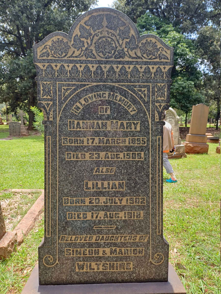 WILTSHIRE Hannah Mary 1895-1908 :: WILTSHIRE Lillian 1902-1918