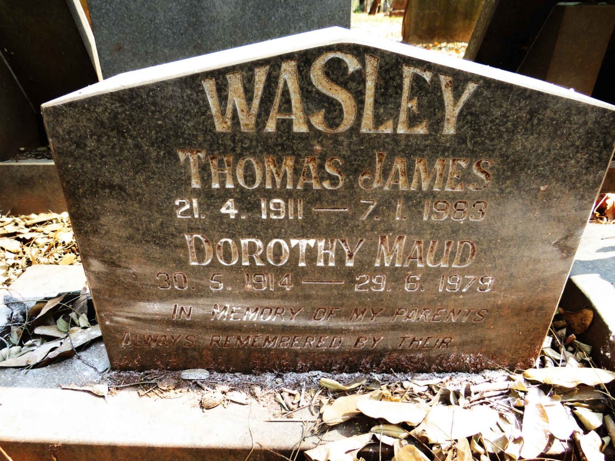 WASLEY Thomas James 1911-1983 &amp; Dorothy Maud 1914-1979