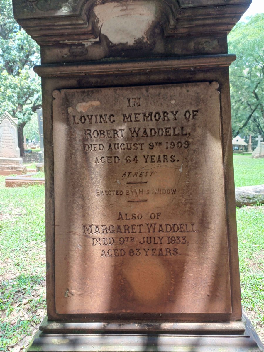 WADDELL  Robert -1909 & Margaret -1933