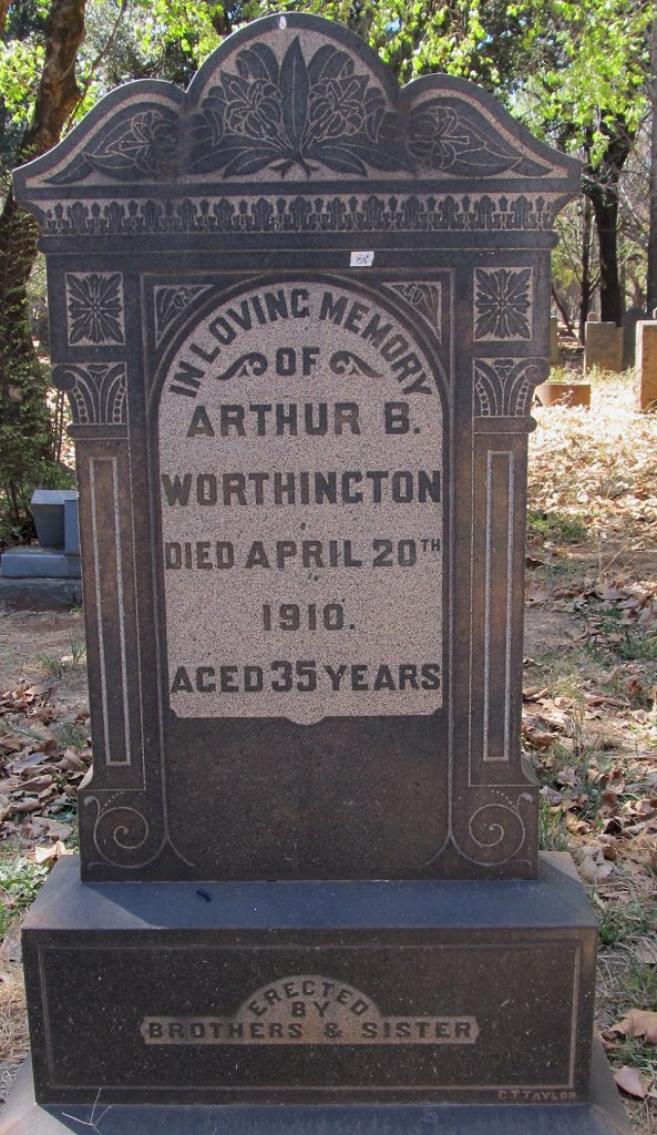 WORTHINGTON Arthur B. -1910