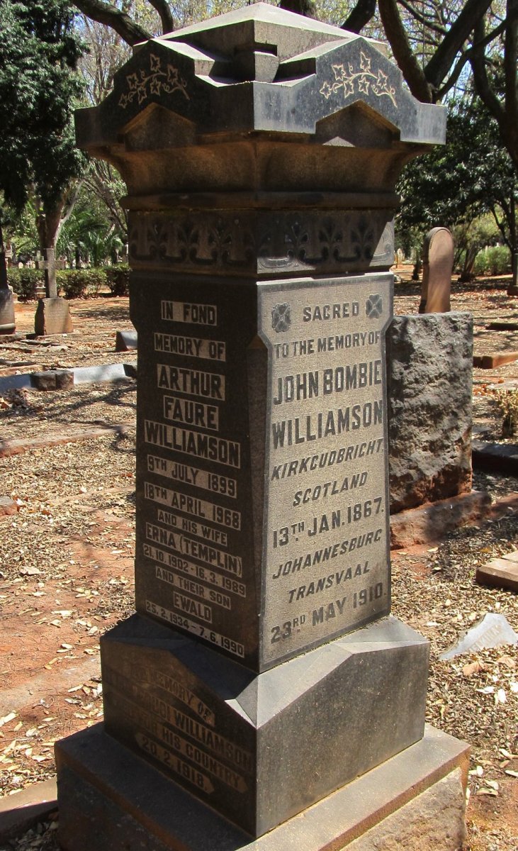 WILLIAMSON Arthur Faure 1899-1968 &amp; Erna TEMPLIN 1902-1989 :: WILLIAMSON Noel Dequoi -1918