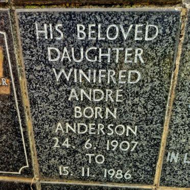 ANDRE Winifred nee ANDERSON 1907-1986